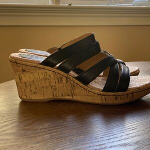 Black Wedge Sandals